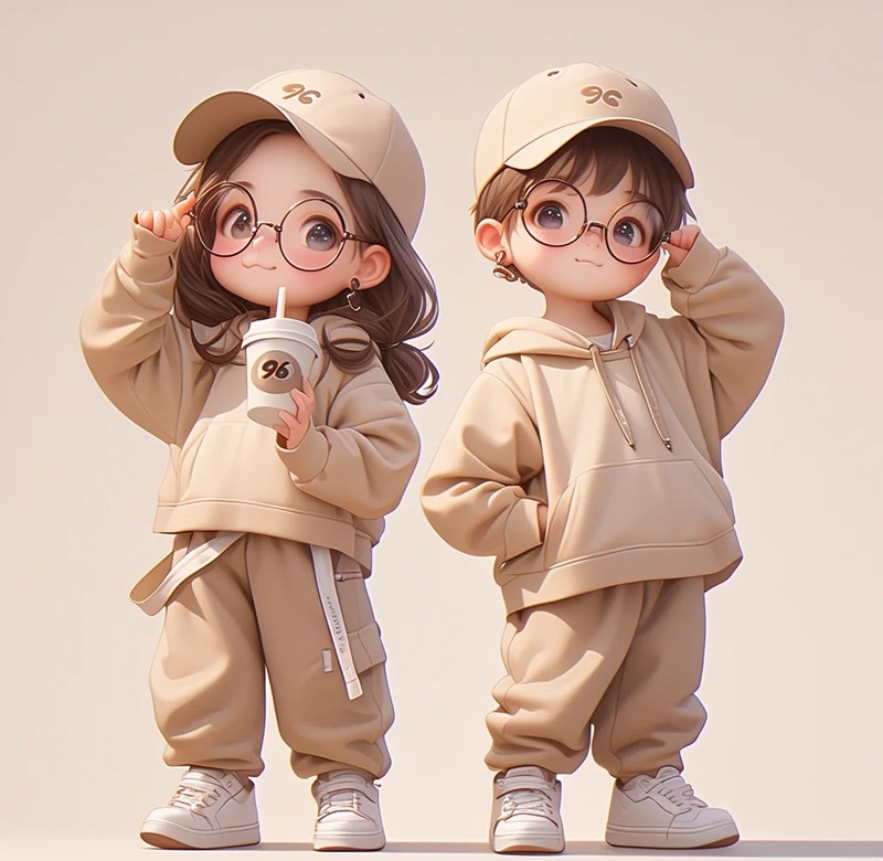 ảnh avatar đôi bff cute chibi