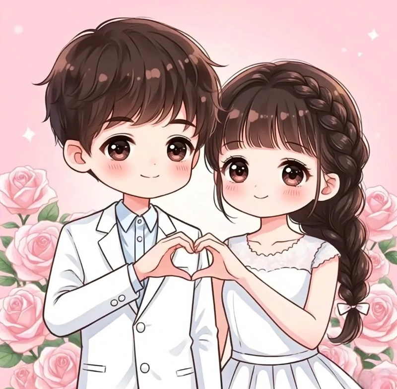 ảnh avatar đôi bff đáng yêu chibi