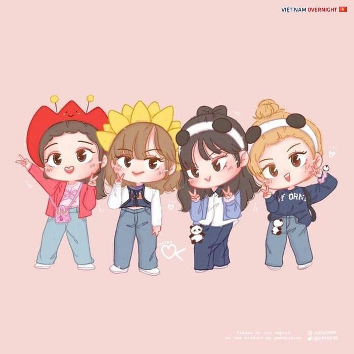 anh blackpink chibi