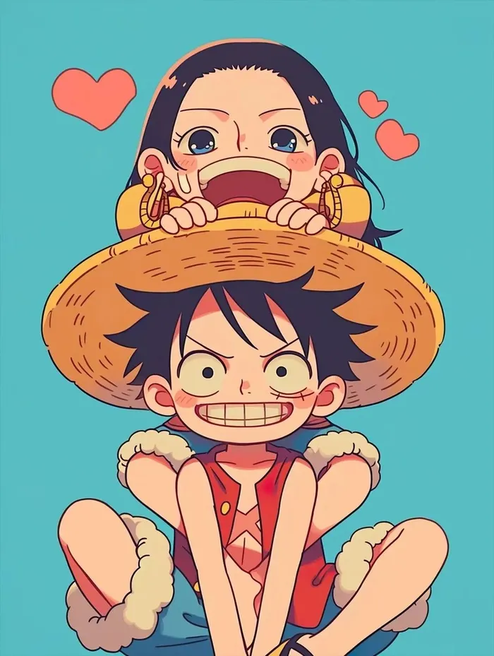 ảnh boa hancock và luffy chibi