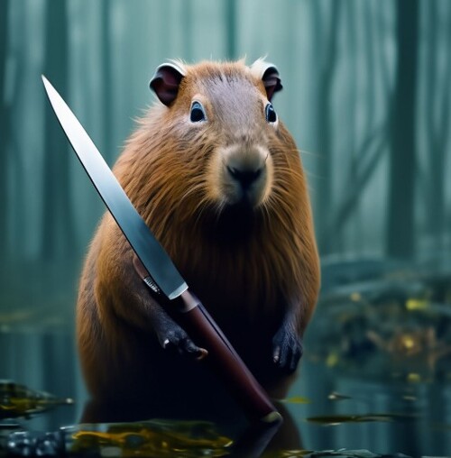 ảnh capybara knife meme