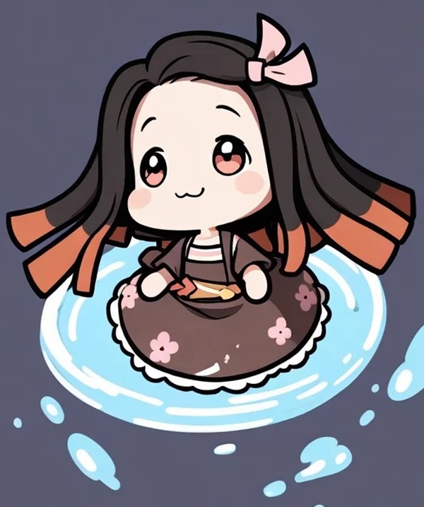 ảnh của chibi nezuko dễ thương