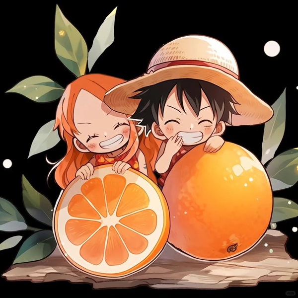 ảnh đôi luffy nami chibi cute