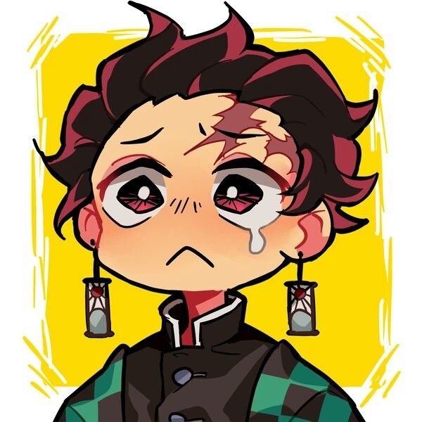 ảnh kamado tanjirou chibi khóc