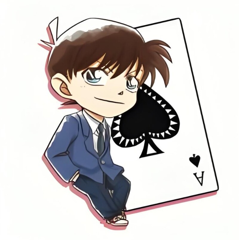 ảnh kudo shinichi chibi lá bài