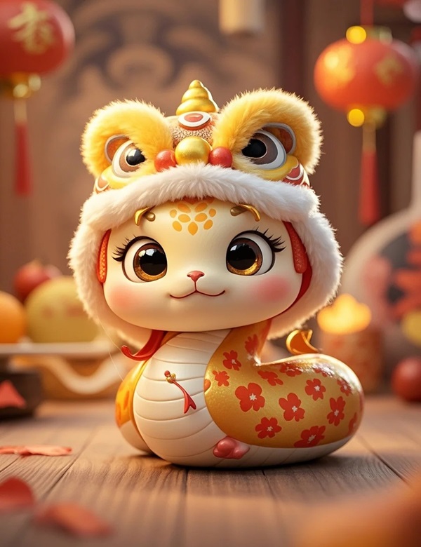 ảnh rắn tết chibi 3d