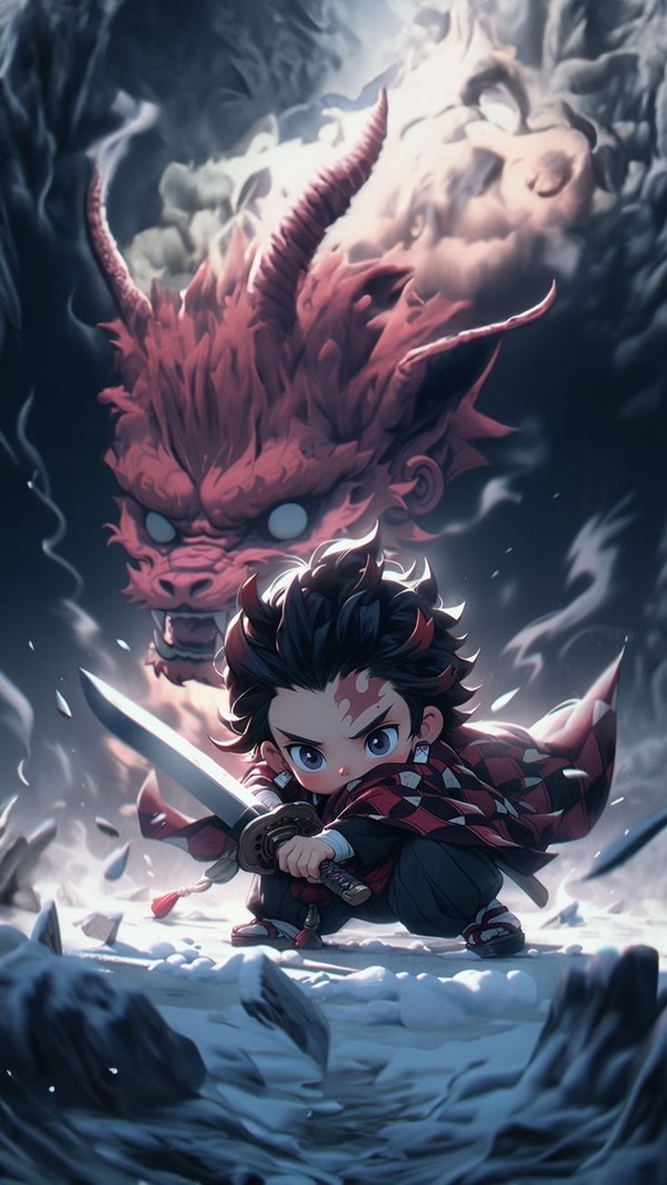 ảnh tanjiro chibi ngầu