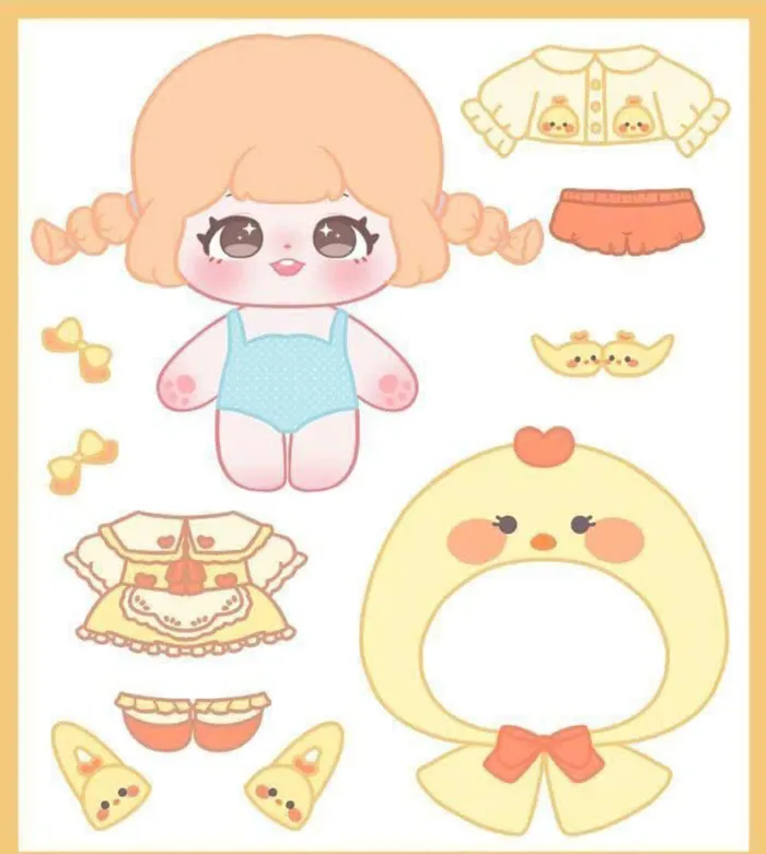 búp bê yeppug paper doll chibi