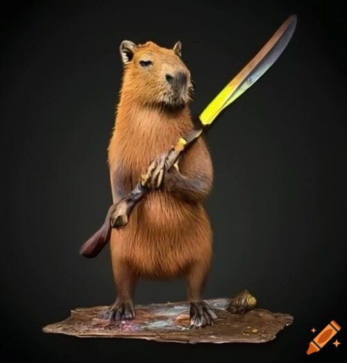 capybara meme knife