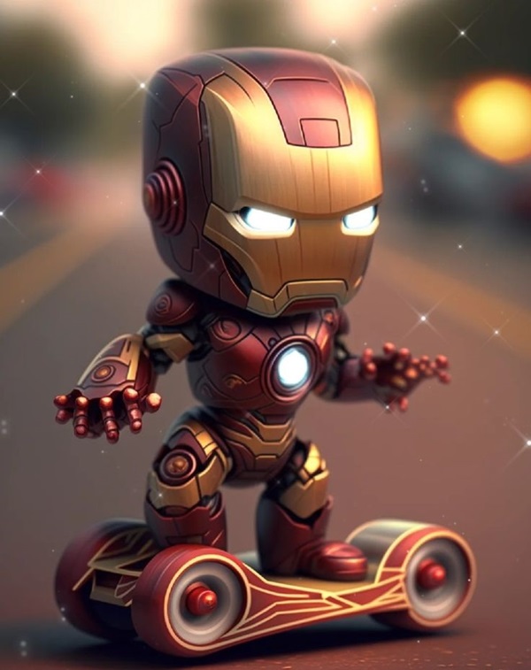 cartoon iron man chibi