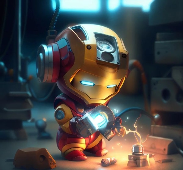 chibi baby iron man