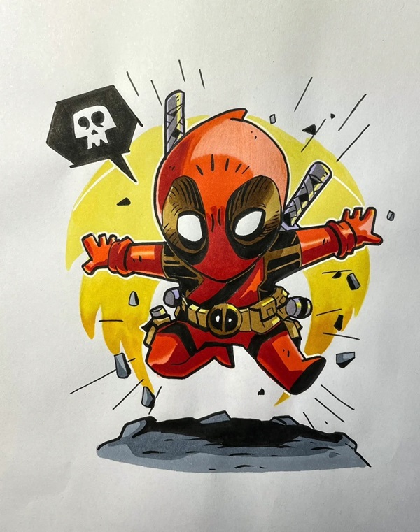 chibi deadpool tattoo đẹp