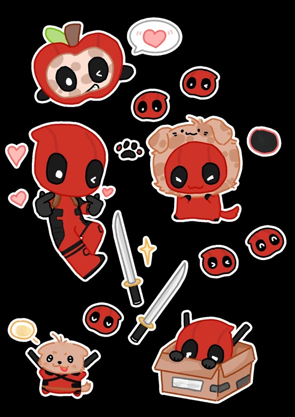 chibi deadpool tattoo