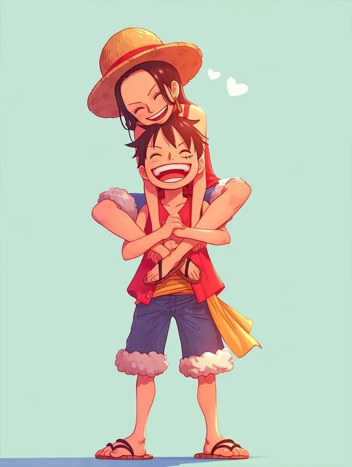 chibi luffy và boa hancock dễ thương