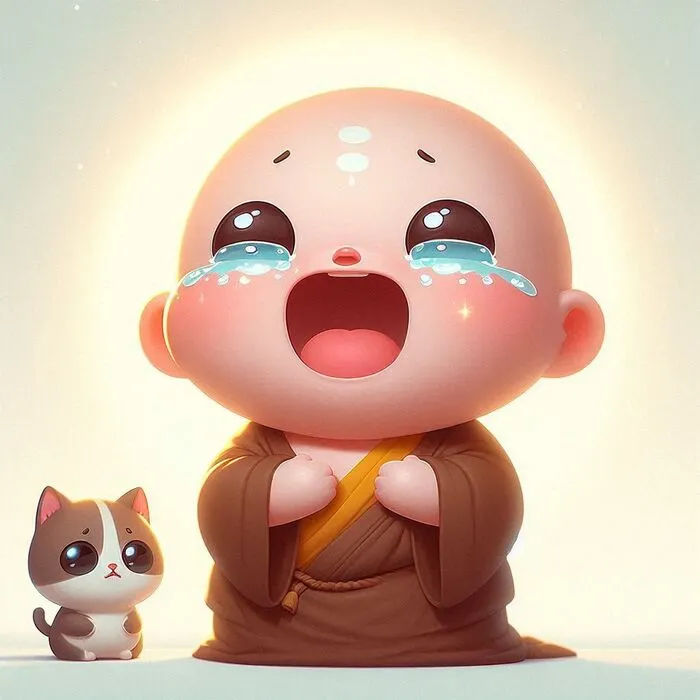 chú tiểu chibi khóc