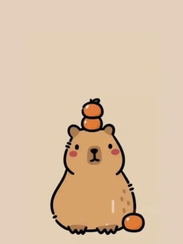 sticker capybara chibi