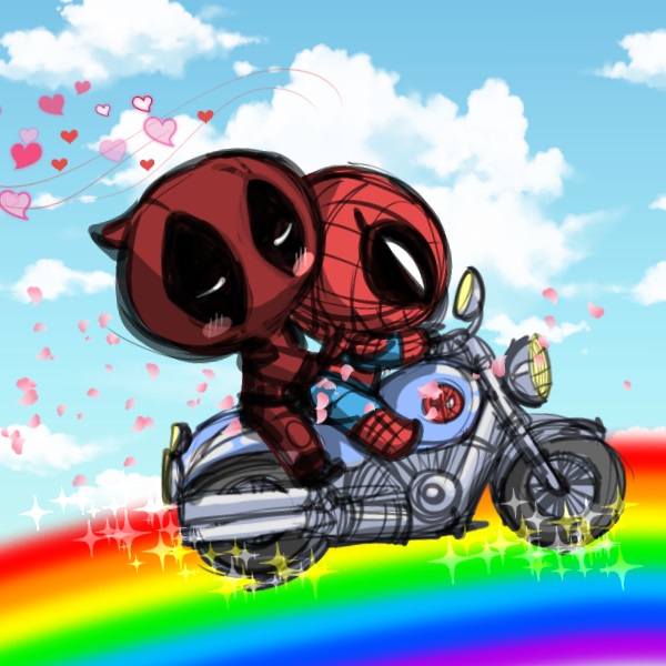 deadpool and spiderman chibi