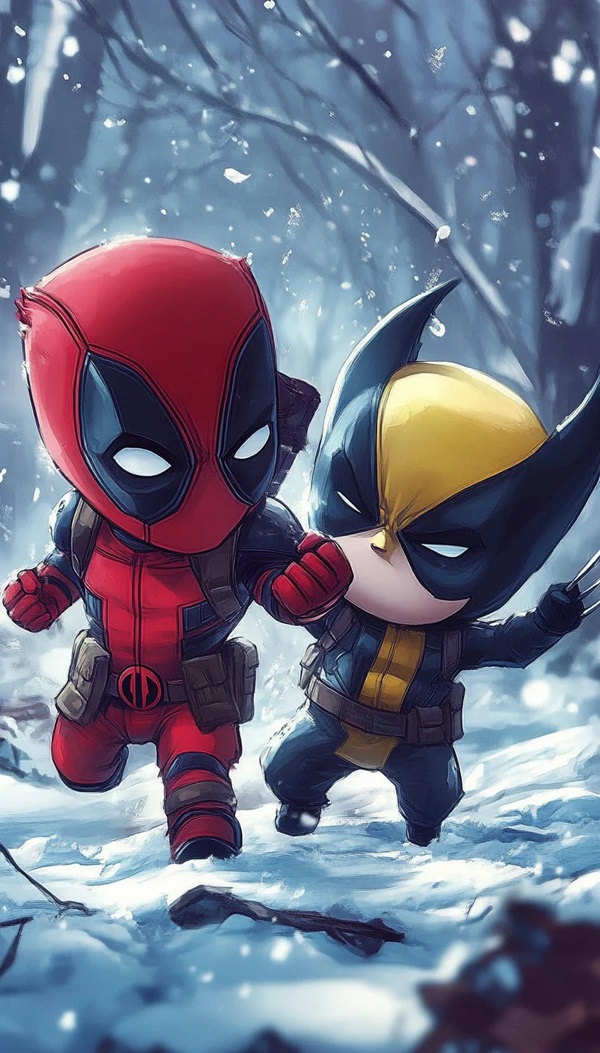 deadpool vs wolverine chibi 3d