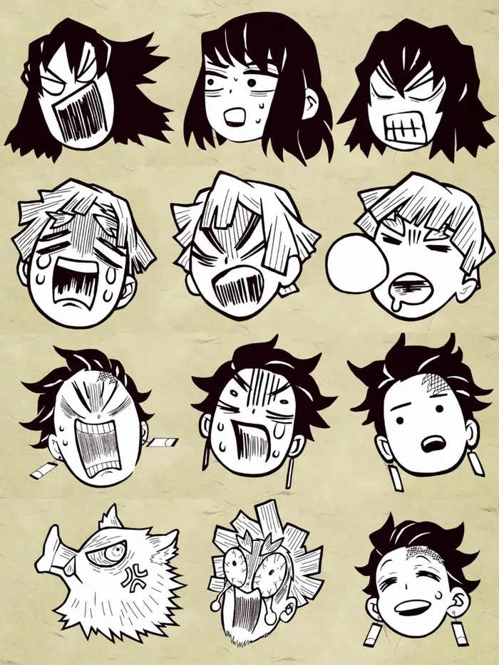 demon slayer chibi stickers