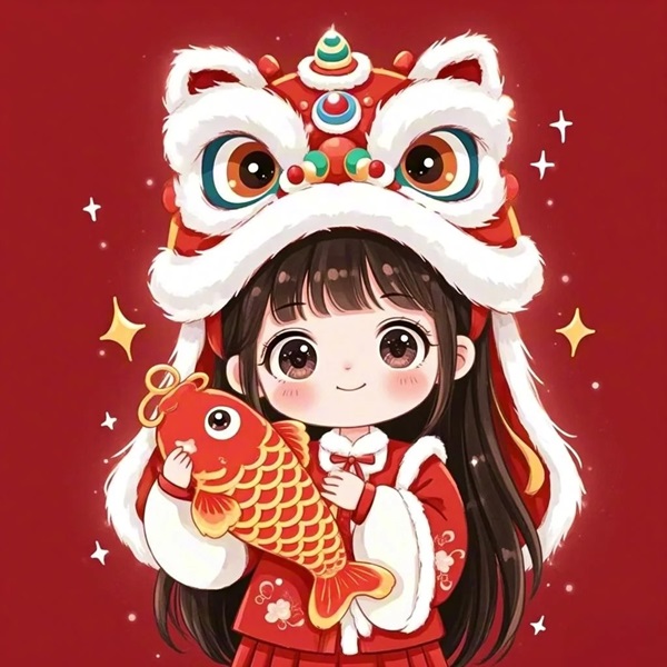 hình ảnh đại diện nữ tết chibi