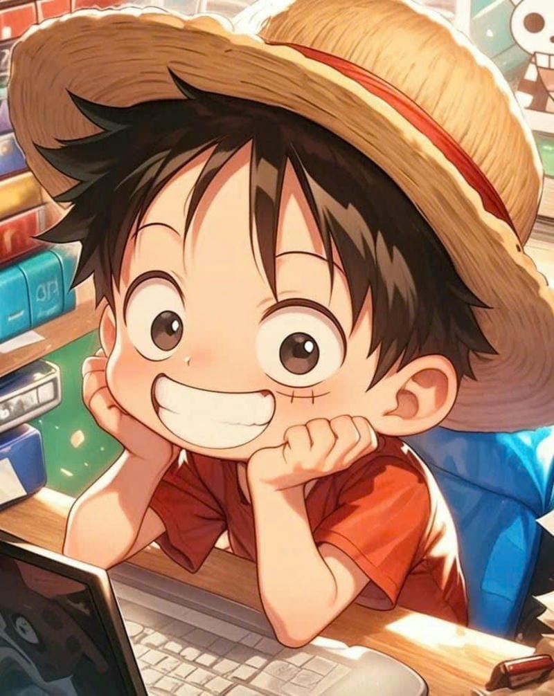 hình luffy cười chibi