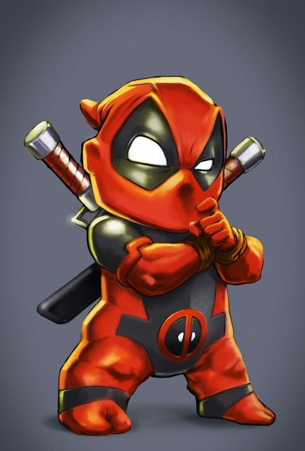 hình nền deadpool chibi 4k