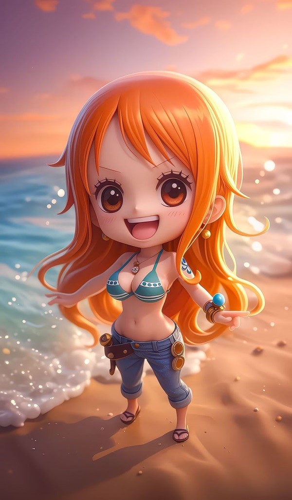 hình nền nami chibi 4k