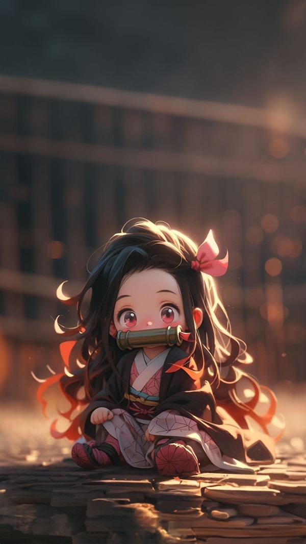 hình nền nezuko cute chibi