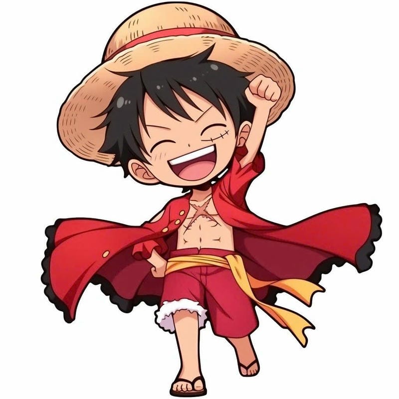 hình vẽ luffy chibi