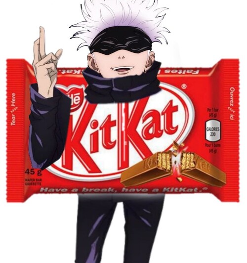 kitkat gojo meme