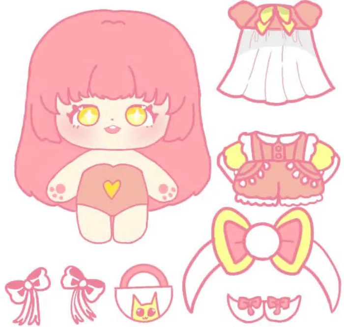 paper doll búp bê giấy anime chibi