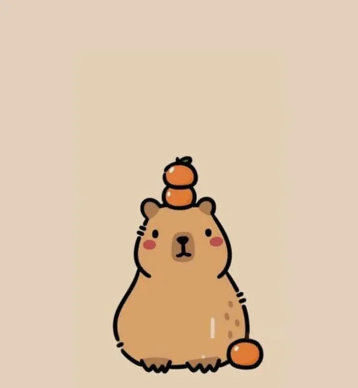 sticker capybara chibi