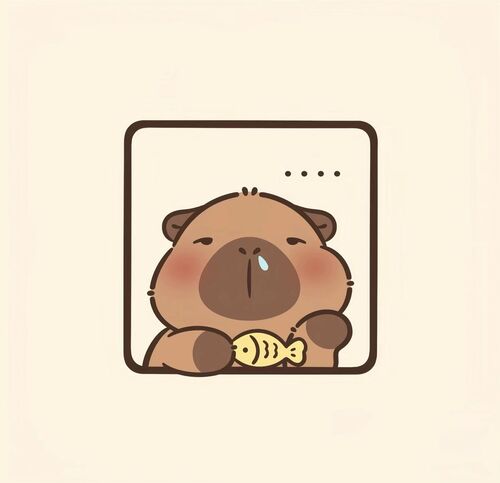 sticker capybara meme chibi