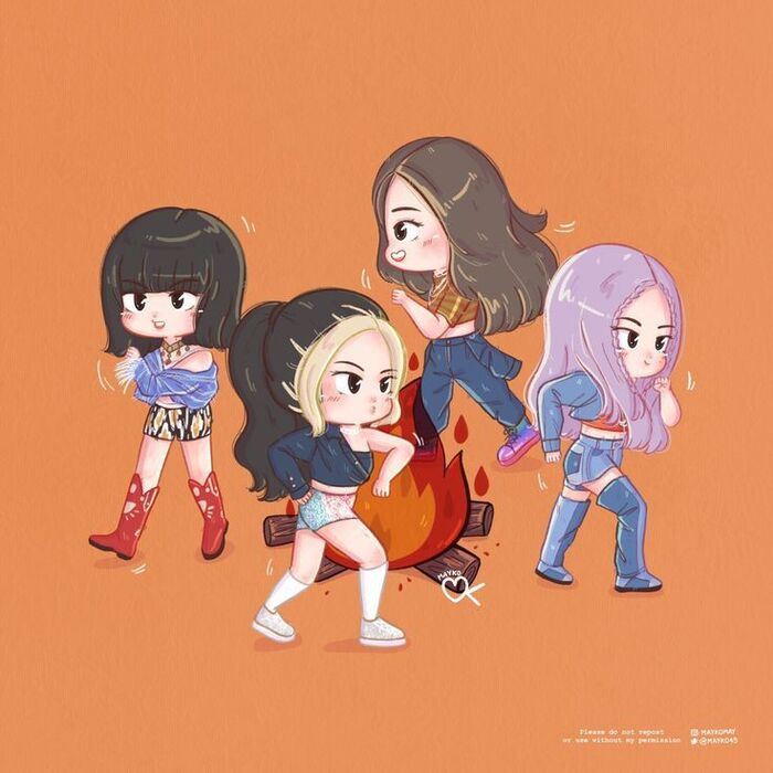 vẽ chibi blackpink đơn giản