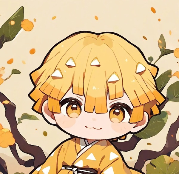 zenitsu cười chibi