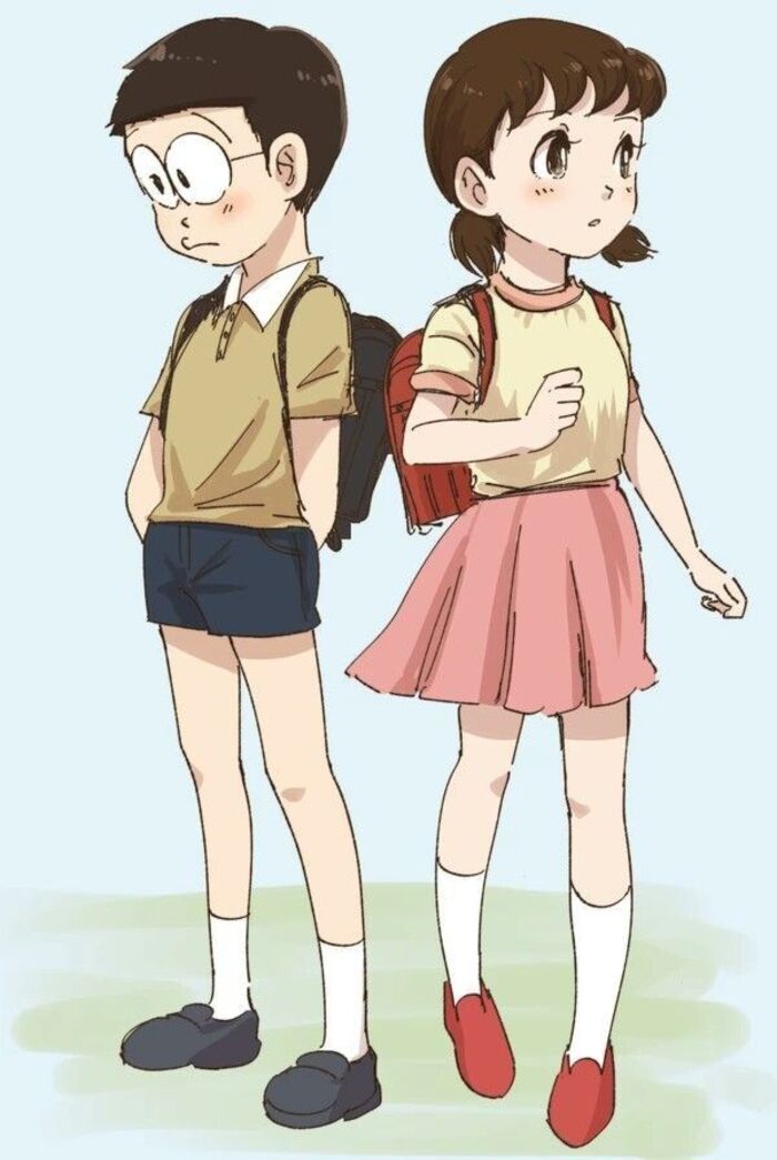 ảnh shizuka và nobita chibi