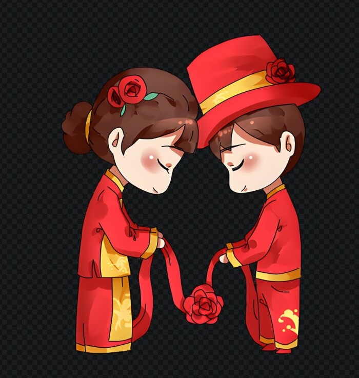 cô dâu chú rể hoạt hình chibi