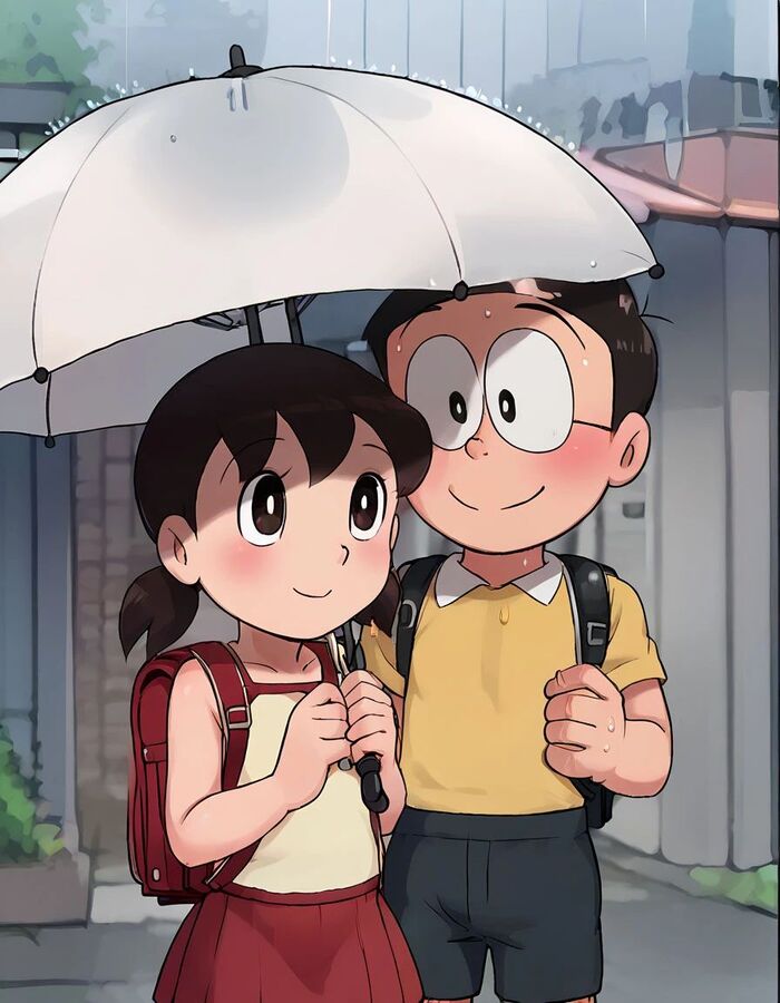 hình ảnh nobita và shizuka ngầu chibi