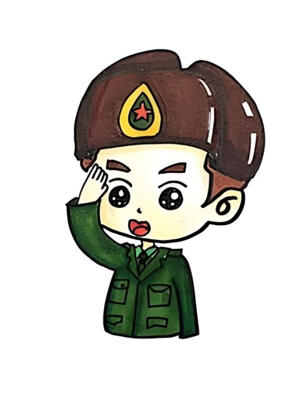 hình vẽ bộ đội chibi