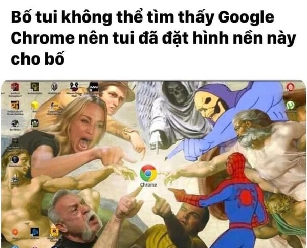 meme chỉ tay vào chrome