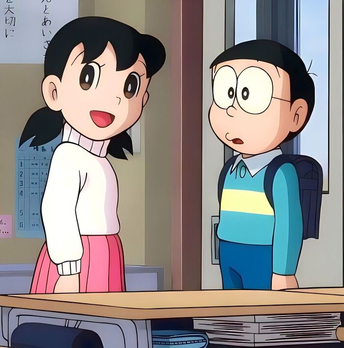 nobita và shizuka anime chibi