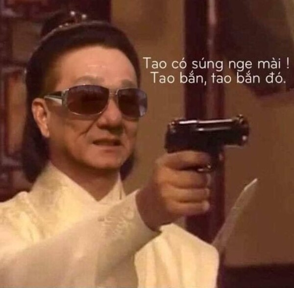 trần dần bắn súng meme