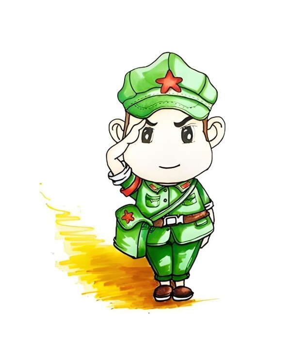 tranh vẽ về chú bộ đội chibi