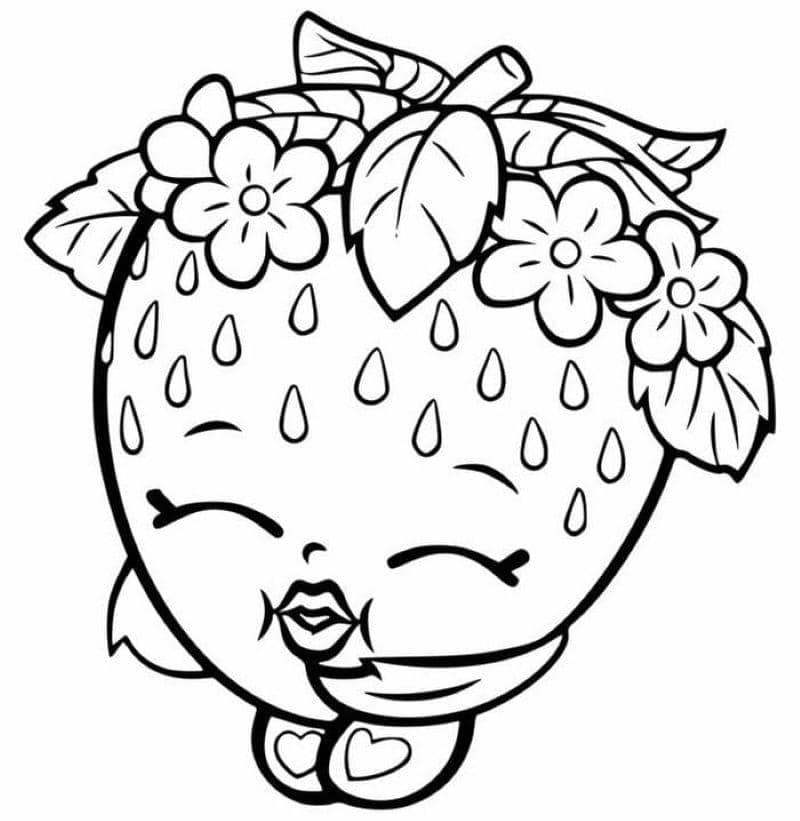 ảnh tranh tô màu quả dâu cute