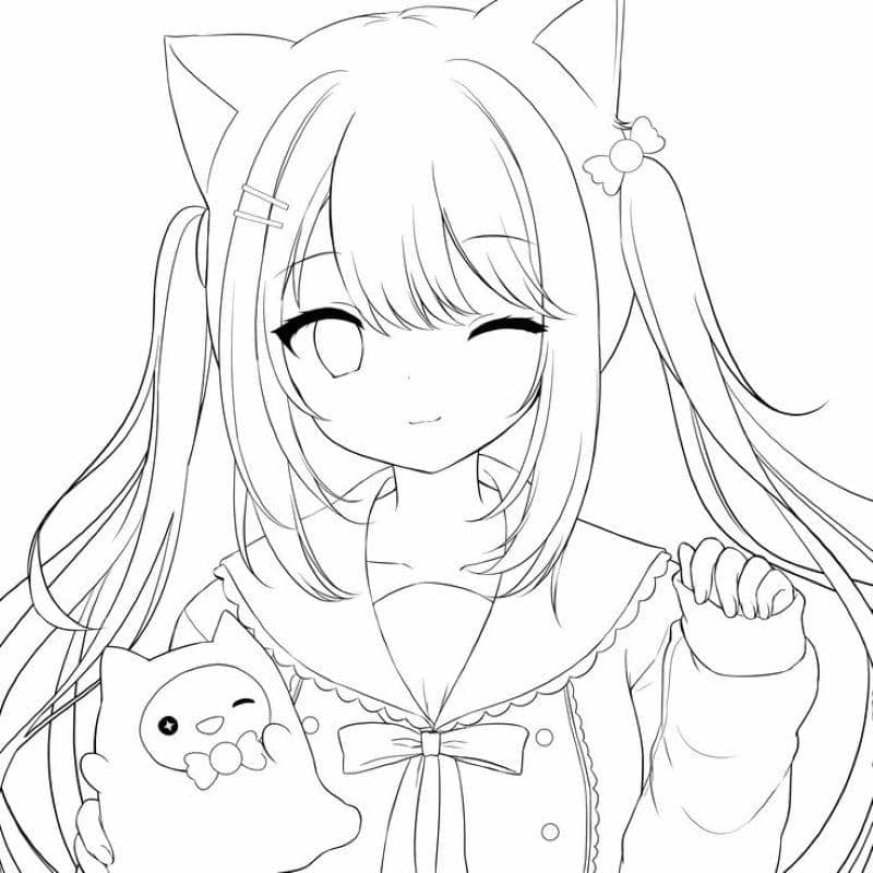 anime girl tranh tô màu anime đẹp nhất