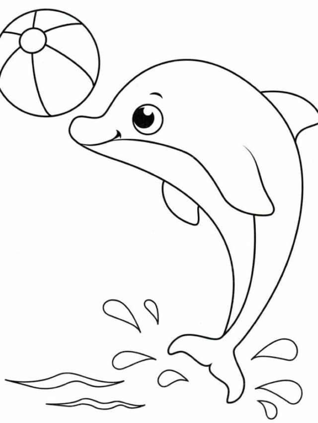 vẽ con cá heo dễ thương