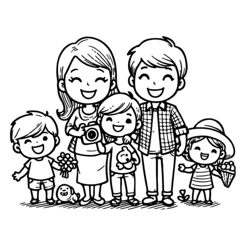 hình ảnh gia đình hạnh phúc 5 người