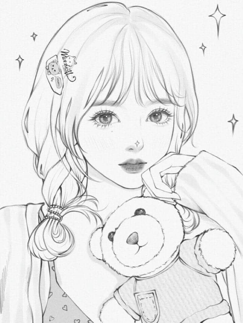 to màu anime cute