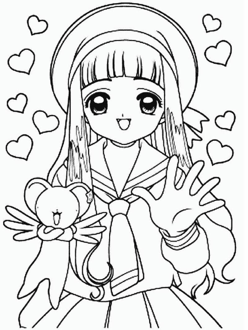 tranh tô màu anime cute