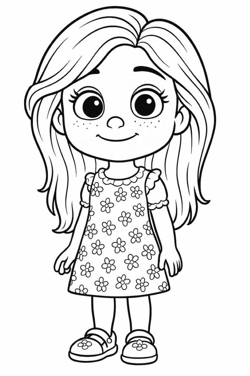 tranh tô màu búp bê giấy chibi